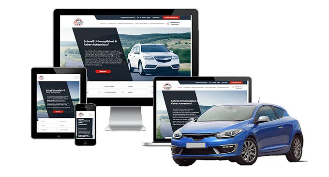 Ankaufseite mobil – Autoankauf Sehnde mit rotem PKW